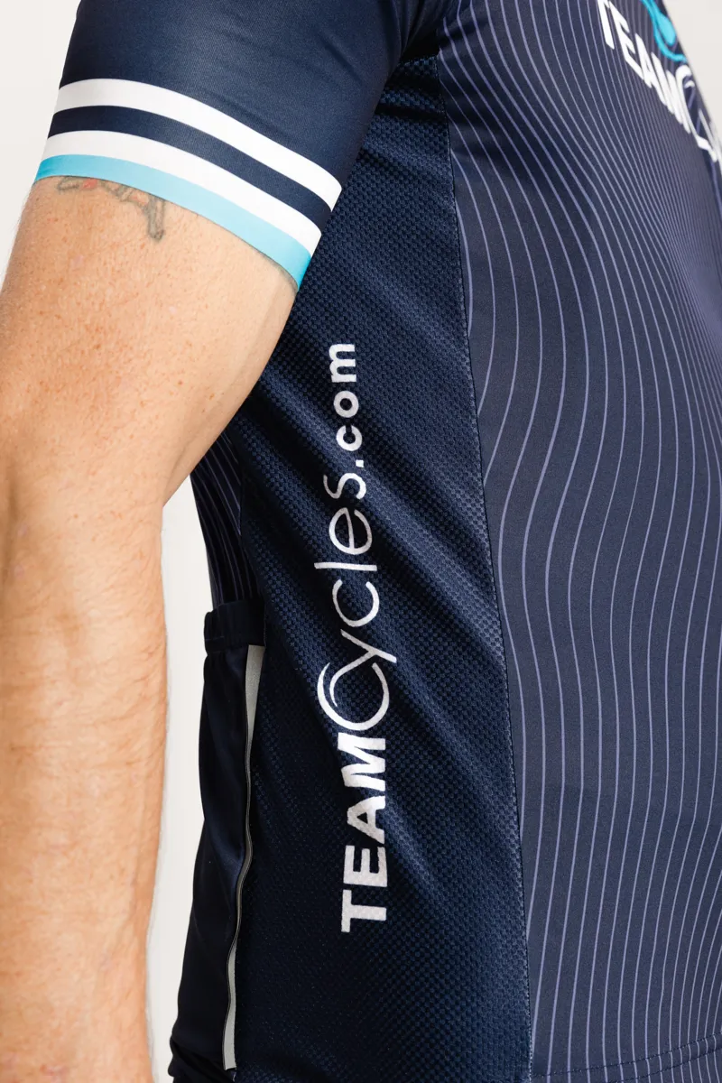 Team Cycles Pro-Fit Road Cycling Jersey in Navy Blue-3